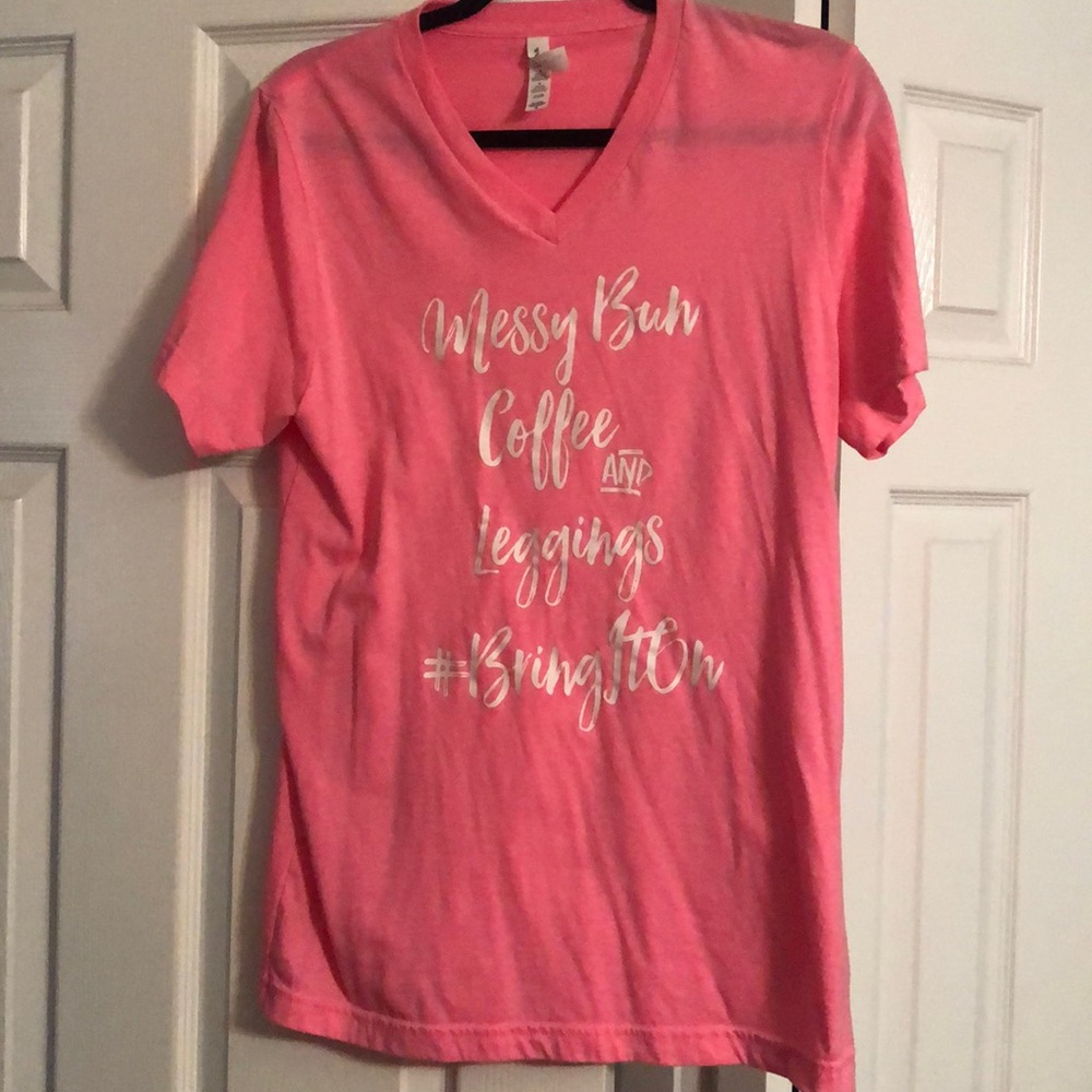 Messy bun coffee and leggings